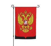 Drapeau Jardin Armoiries De La Fédération De Russie Imperméable Drapeau Décoratif De Jardin Double Face Bannière De Cour Pour Extérieure Intérieur Bureaux 12X18 Inch