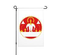 Drapeau Jardin Chien De Mer Royal Du Royaume Du Laos Durable Drapeaux De Cour Suspendre Bannière De Cour Pour Extérieure Maison Fête 12X18 Inch