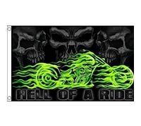 Drapeau Jardin Crâne Infernal Durable Bannière Uv Fade Résistant Drapeau De Jardin Pour Extérieure Fête Ferme 3X5 Ft