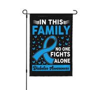 Drapeau Jardin Dans Cette Famille, Personne Ne Lutte Seul : Sensibilisation Au Diabète Amusant Drapeaux De Cour Double Face Bannière De Cour Pour Extérieure Fête Maison 12X18 Inch