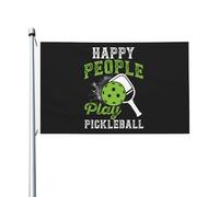 Drapeau Jardin Des Gens Heureux Jouent Au Ballon Durable Drapeaux De Cour Double Face Bannière Décorative Pour Porche Vacances Pelouse 3X5 Ft