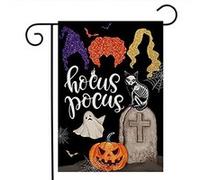 Drapeau Jardin Halloween Hocus Pocus FONGWAN Sorcières Sœurs Sanderson Décorations Extérieures, 30×45 cm - C Style G