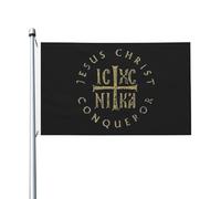 Drapeau Jardin Icxc Nika Croix Christianisme Orthodoxe Jésus-Christ Durable Décoration De Drapeau Double Face Bannière Décorative Pour Extérieure Patio Porche 3X5 Ft