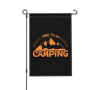 Drapeau Jardin Il Est Temps D'Aller Camper Imperméable Drapeau Suspendre Bannière De Cour Pour Bureaux Fête D'Intérieur 12X18 Inch