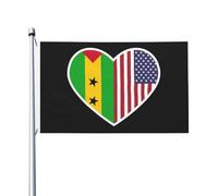 Drapeau Jardin J'Aime L'Amérique Et Sao Tomé-Et-Principe Durable Drapeaux De Jardin Double Face Bannière Décorative Pour Fête Bureaux Intérieur 3X5 Ft
