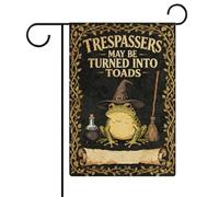 Drapeau Jardin Les intrus wiccans qui s'introduisent chez vous pour | Halloween pourraient être transformés en crapauds. Bannière 12x18 Inch UV Fade RéSistant Drapeau décoratif de Jardin