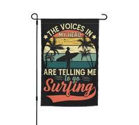 Drapeau Jardin Les Voix Dans Ma Tête Me Disent D'Aller Surfer. Imperméable Drapeau Durable Bannière Pour Extérieure Porche Intérieur 12X18 Inch