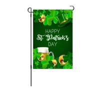 Drapeau Jardin Saint Patrick Day, 45 x 30 cm, Polyester 100D, Double Face avec Trèfles - Symbolise l'Espoir, Résistant aux Intempéries, Décoration Extérieure pour Pelouse et Jard (Tapez 1)
