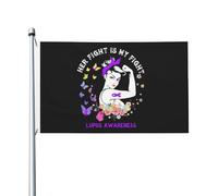 Drapeau Jardin Son combat est mon combat Bannière de Cour Patio 3x5 FT | Suspendre Drapeau de Bienvenue Amusant Bannière décorative pour Pelouse Porche