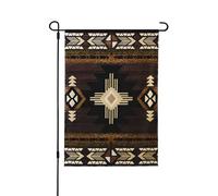 Drapeau Jardin Tribu Aztèque Retrona Du Sud-Ouest De L'Amérique Suspendre Drapeau Décoratif De Jardin Double Face Bannière De Cour Pour Extérieure Vacances Ferme 12X18 Inch