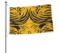 Drapeau jaune moutarde et noir de 61 x 91 cm avec impression double face pour l'extérieur, les vacances, bannière cadeau avec œillets pour décoration intérieure et extérieure