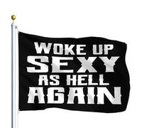 Drapeau Je me suis réveillée super sexy encore extérieur drapeaux