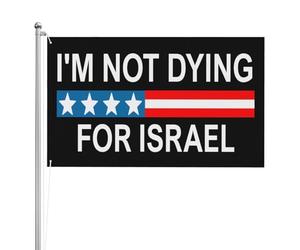 Drapeau « Je meurs pour Israël » 90 x 150 cm, bannière double face pour jardin ou cour