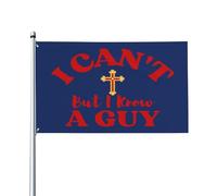 Drapeau « Je ne peux pas, mais je connais un gars » 3 x 5 - Bannière religieuse de Jésus pour hommes et femmes, décoration de jardin extérieure pour les fêtes