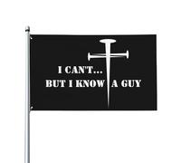 Drapeau « Je ne peux pas, mais je connais un gars » 3x5 - Bannière religieuse mettant en vedette Jésus, drapeau chrétien d'extérieur