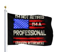 Drapeau Je ne suis pas à la retraite, je suis un Drapeaux 90X150cm | Personnalisée Bunting Double Couture Drapeau Corsaire pour Extérieur Fête Balcon grand-père professionnel à la