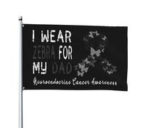 Drapeau Je Porte Un Ruban Zèbre Pour Mon Père Sensibilisation Au Cancer Neuroendocrinien Drapeau Militaire 2 Œillets Métalliques Renforcé Avec Bannière, Pour D'Intérieur, Balcon, 90X150Cm