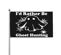 Drapeau « Je préfère être un chasseur de fantômes » 90 x 150 cm, bannière décorative extérieure, drapeau standard à suspendre pour jardin, pelouse, panneau de vacances