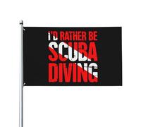 Drapeau Je Préférerais Faire De La Plongée Sous-Marine Décoratif Drapeaux Couleurs Resistant Exterieur Couleurs Vives Bannière À Œillets, Pour D'Intérieur, Les Défilés, Les Bureaux, 90X150Cm