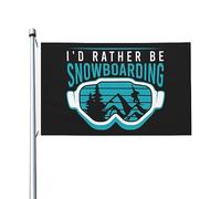 Drapeau Je Préférerais Faire Du Snowboard Drapeau De Bienvenue Couleurs Resistant Exterieur Décoration Bannière, Pour D'Intérieur, Les Défilés, Les Bureaux, 90X150Cm