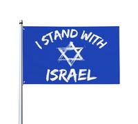 Drapeau « Je soutiens Israël » 90 x 150 cm avec œillets en laiton, bannière d'extérieur