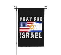 Drapeau « Je soutiens Israël » - Résistant, imperméable, double face - 32 x 46 cm - Bleu et blanc - Drapeau de jardin