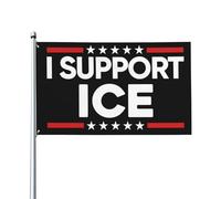 Drapeau « Je soutiens la glace » 90 x 150 cm (3 x 5 pieds) - Bannière/tapisserie avec 2 œillets métalliques - Pied non inclus