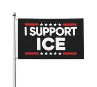 Drapeau « Je soutiens la glace » 90 x 150 cm, bannière double face pour la maison, le jardin, l'intérieur ou l'extérieur