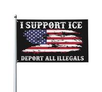 Drapeau « Je soutiens la glace » 90 x 150 cm, « Déportez tous les clandestins », avec œillets, pour l'extérieur, panneau de jardin, bannière décorative ZY17
