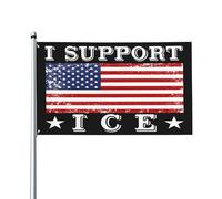 Drapeau « Je soutiens la glace » | Je suis solidaire de la glace | Déportation des clandestins | Drapeau de jardin 3x5 avec 2 œillets