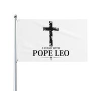 Drapeau « Je soutiens le pape Léon » 90 x 150 cm, décoration intérieure et extérieure