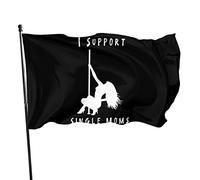 Drapeau « Je soutiens les mères célibataires » 3 x 5 pieds avec deux œillets en laiton, double couture, couleurs vives, anti-décoloration