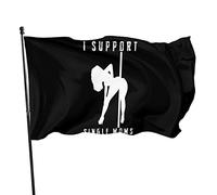 Drapeau « Je soutiens les mères célibataires » 3 x 5 pieds avec deux œillets en laiton, double couture, couleurs vives, anti-décoloration