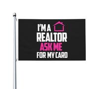 Drapeau Je Suis Agent Immobilier Imperméable Drapeau De La Fierté Suspendre Bannière De Cour Pour Maison Pelouse Vacances 3X5 Ft