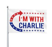 Drapeau « Je suis avec Charlie Kirk » Nous sommes tous Charlie 4x6 Drapeaux Bannière de jardin extérieure