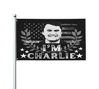 Drapeau « Je suis Charlie » avec support commémoratif Charlie Kirk 3x5 drapeaux décoration bannière de jardin extérieure