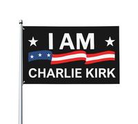 Drapeau « Je suis Charlie Kirk » de 90 x 150 cm, panneau de jardin unilatéral, décoration de bannière de jardin extéri