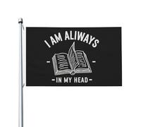 Drapeau « Je suis un livre ouvert » pour chambre d'ado, drapeau double face unique pour pelouse 90 x 150 cm,