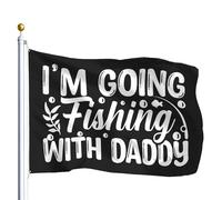 Drapeau Je vais pêcher avec papa Drapeau De Jardin