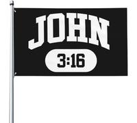 Drapeau Jean 316 Christianisme Foi Croyant Jésus Grand Drapeau Couleurs Vives 2 Œillets Métalliques Bannière À Œillets, Pour Les Bureaux, Jardin, Les Défilés, 90x150cm