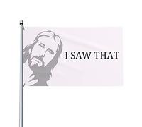 Drapeau Jésus-Christ, C'Est Drôle, J'Ai Vu Ça Imperméable Drapeau Jardin Suspendre Bannière Décorative Pour Porche Vacances Balcon 3X5 Ft