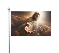 Drapeau Jésus Dieu Aide Œillets Métalliques Bannière Weather Resistant Drapeaux Pour Jardin Célébrations Four Seasons 3X5Ft