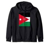 Drapeau jordanien avec cœur Fier, fête Nationale du Patrimoine Sweat à Capuche