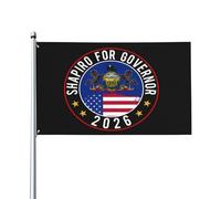 Drapeau Josh Shapiro 2026, candidat au poste de gouverneur de Pennsylvanie, décoration extérieure pour jardin ou cour, 90 x 150 cm, avec 2 œillets