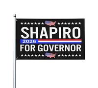 Drapeau Josh Shapiro 2026, candidat au poste de gouverneur de Pennsylvanie, décoration extérieure pour jardin ou cour, 90 x 150 cm, avec 2 œillets