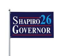 Drapeau Josh Shapiro 2026, candidat au poste de gouverneur de Pennsylvanie, décoration extérieure pour jardin ou cour, 90 x 150 cm, avec 2 œillets