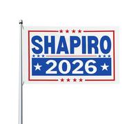 Drapeau Josh Shapiro 2026, candidat au poste de gouverneur de Pennsylvanie, décoration extérieure pour jardin ou cour, 90 x 150 cm, avec 2 œillets