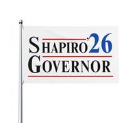 Drapeau Josh Shapiro 2026, candidat au poste de gouverneur de Pennsylvanie, décoration extérieure pour jardin ou cour, 90 x 150 cm, avec 2 œillets