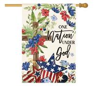 Drapeau Journée commémorative de la Croix, patriotique, 4 Yard Flaggen | Pelouse 30x45cm couleurs éclatantes pelouse drapeaux avec 2 œillets en Laiton extérieur drapeaux Jardin Festival