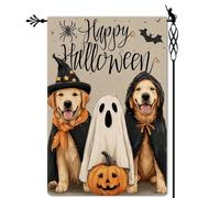 Drapeau Joyeux Halloween adorable petit fantôme Drapeau De Jardin Balcon | 30x45cm pelouse drapeaux Supérieure extérieur drapeaux pour fête intérieure Festival Décoration